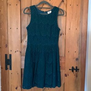 Teal lace skater dress Forever 21 small